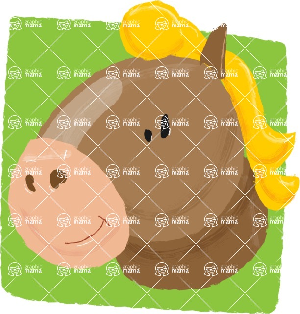 Cartoon Animal PNG Clipart - Horse Watercolor Avatar